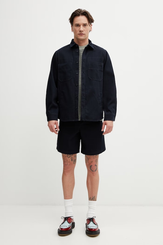 A.P.C. koszula bawełniana męska COHNZ.M32027 granatowy