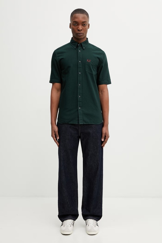 Fred Perry koszula bawełniana M8730 zielony