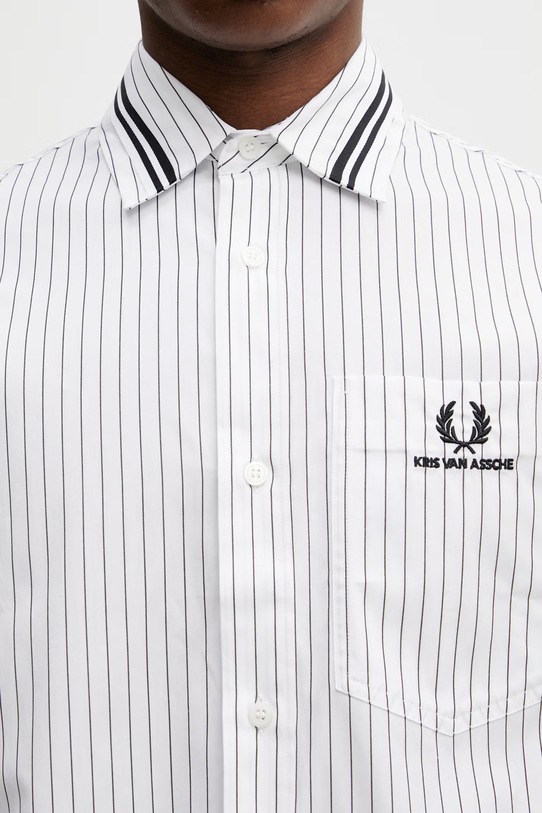 Fred Perry x Kris Van Assche koszula bawełniana męska biały SM2111