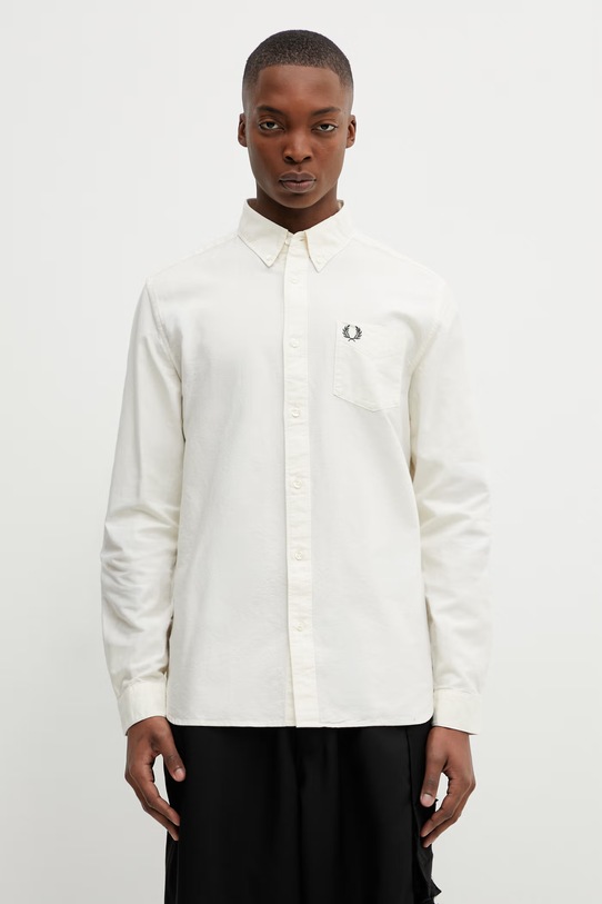 Fred Perry koszula bawełniana gładkie beżowy M5516.13B