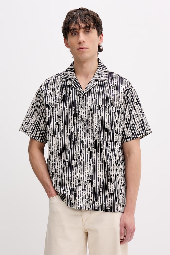 Karl Lagerfeld Jeans koszula męska bawełniana czarny B2M16011