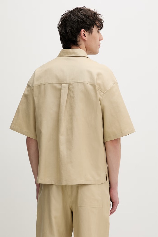 Odjeća Karl Lagerfeld Jeans košulja za muškarce s lanom B2M16019 bež