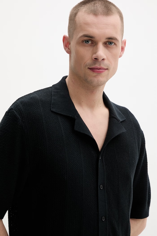 Karl Lagerfeld Jeans kardigán pánsky bavlnený čierna B2M18028