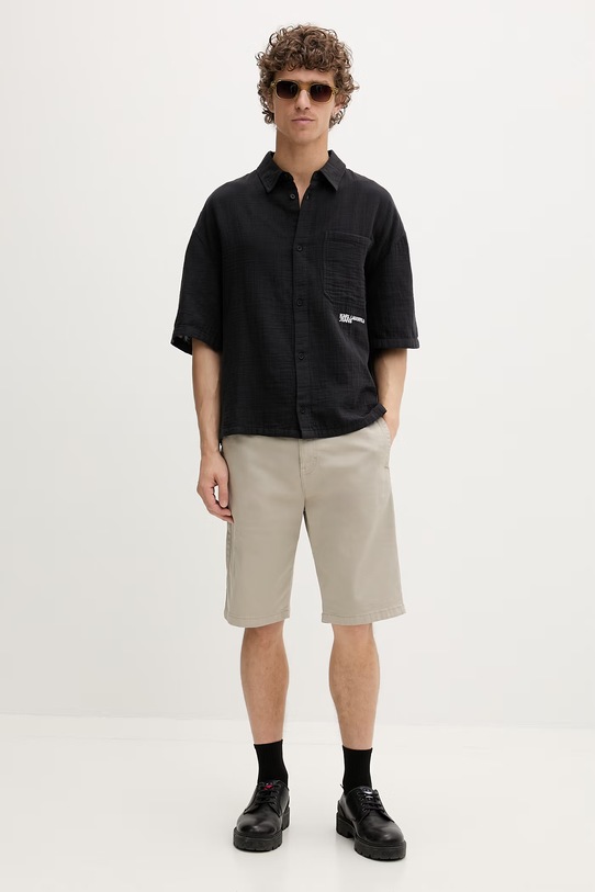 Karl Lagerfeld Jeans koszula męska bawełniana B2M16012 czarny SS26