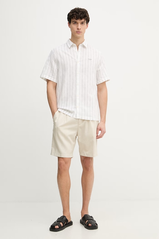 Guess košeľa pánska s ľanom M6GH26.W1716 béžová SS26
