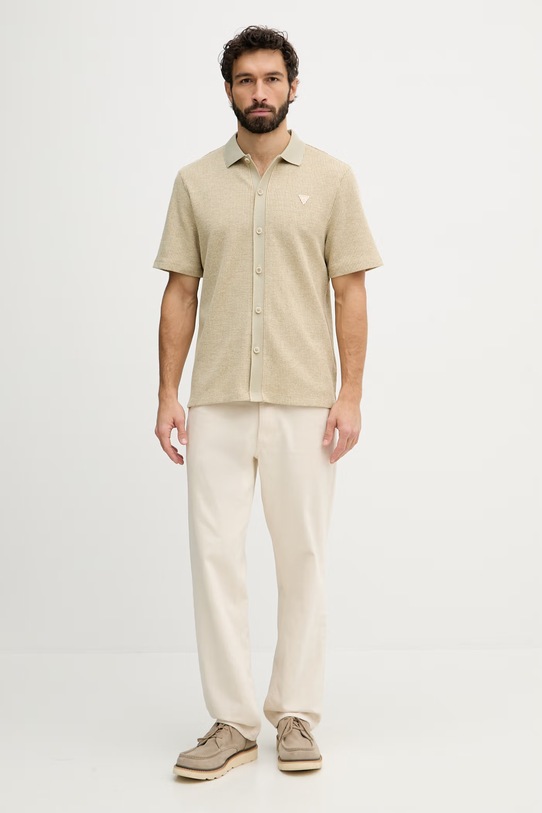 Guess koszula męska M6GP09.K3078 beżowy SS26