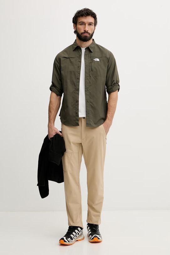 The North Face koszula męska SEQUOIA NF0A8FU521L1 zielony SS26