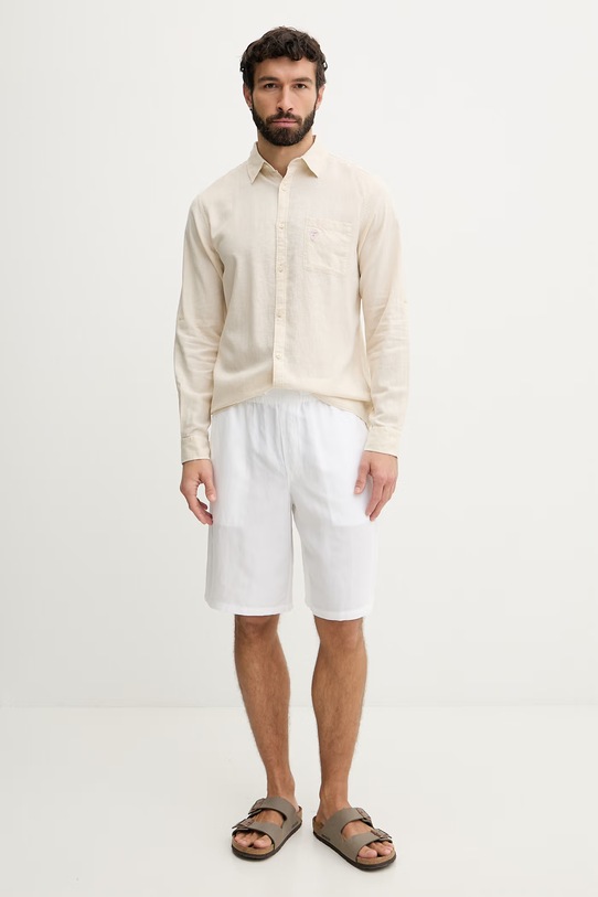 Guess koszula męska lniana F6GH06.WG3L0 beżowy SS26