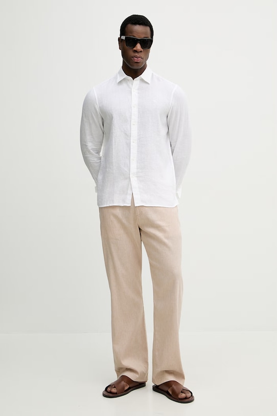 Lanena srajca Michael Kors CF5409I4YT bela SS26