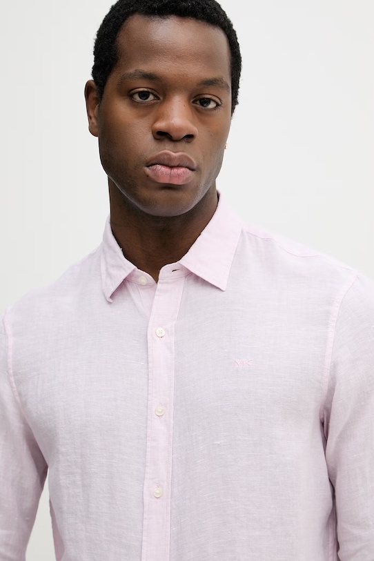 Lanena srajca Michael Kors roza CF5409I4YT