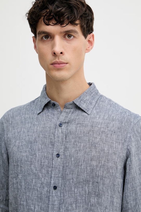 Michael Kors koszula lniana granatowy CF5409I4YT