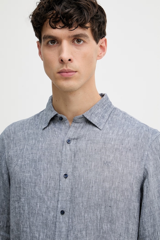 Michael Kors koszula lniana granatowy CF5409I4YT
