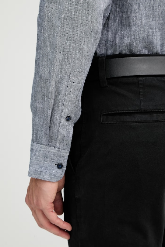 Michael Kors koszula lniana CF5409I4YT granatowy