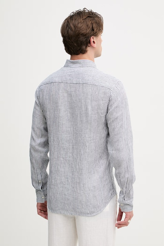 Odzież Michael Kors koszula męska lniana CS64005GXE granatowy