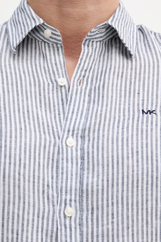 Michael Kors koszula męska lniana CS64005GXE granatowy