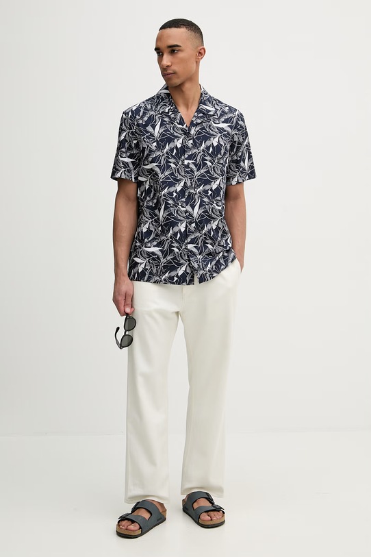 Michael Kors koszula męska CS6405QL1N granatowy SS26