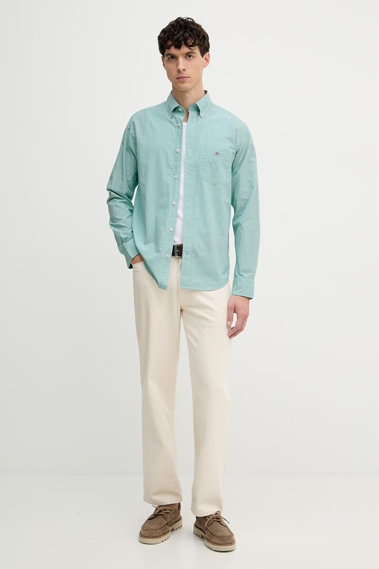 Gant koszula męska bawełniana 3000150 turkusowy SS26