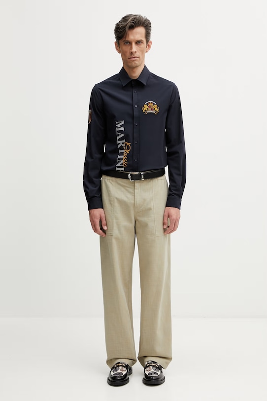 Martine Rose Sleazy Sports koszula męska 492WSP13504 niebieski