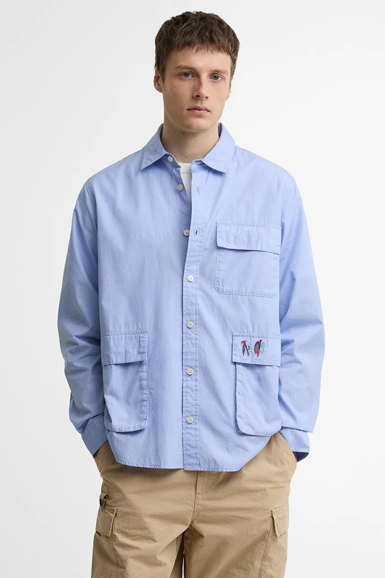 Barbour x Paul Smith Rawling košeľa bavlnená pánska modrá MSH5783BL54