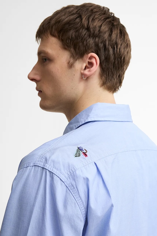 Barbour x Paul Smith Rawling košeľa bavlnená pánska modrá MSH5783BL54