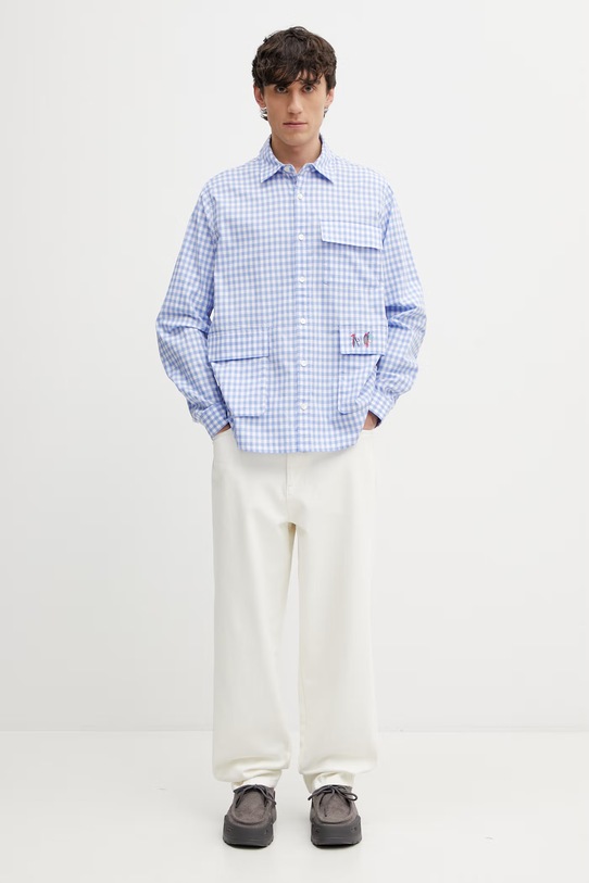 Barbour x Paul Smith Rawling košeľa bavlnená pánska MSH5783BL54 modrá