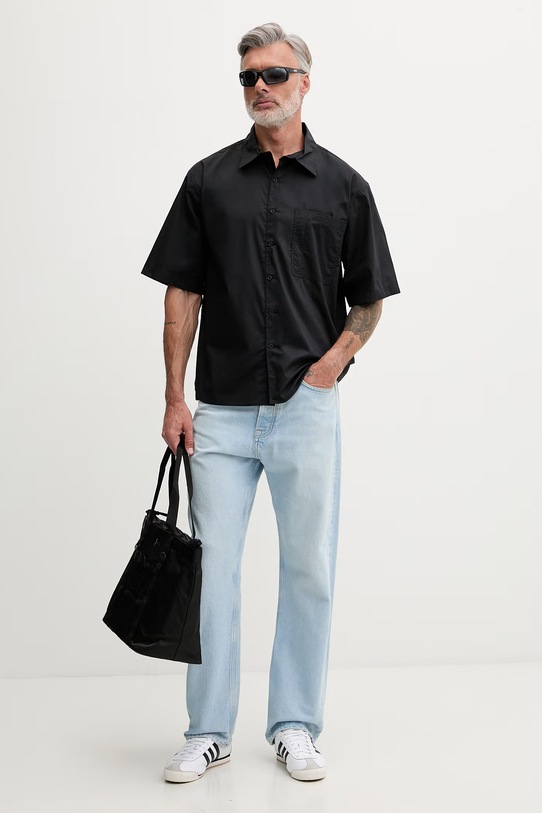 Oakley koszula męska z bawełną ECHO RISE FOA407951 czarny SS26