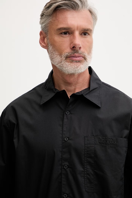 Oakley koszula męska z bawełną ECHO RISE czarny FOA407951