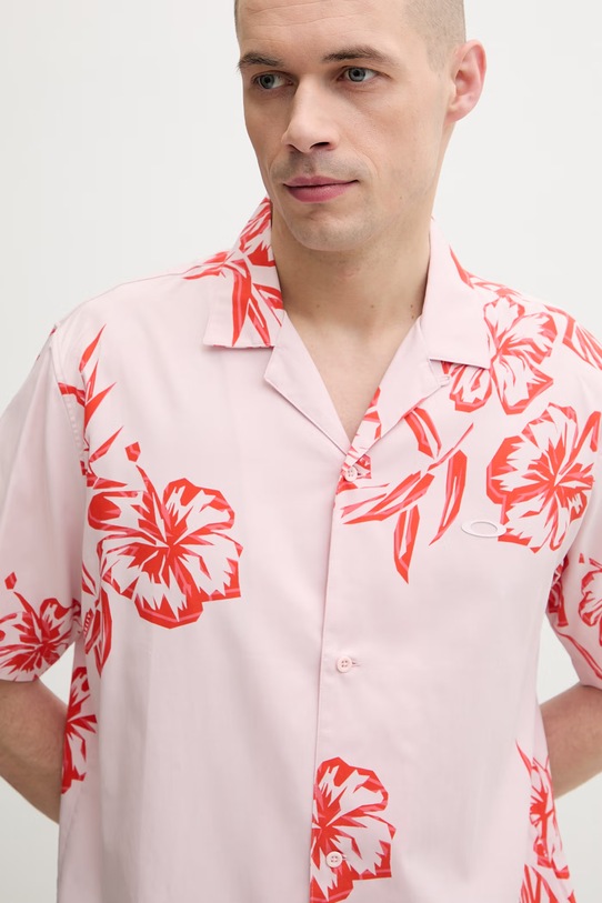 Oakley koszula męska z lyocellem HIBISCUS BREEZE różowy FOA407952