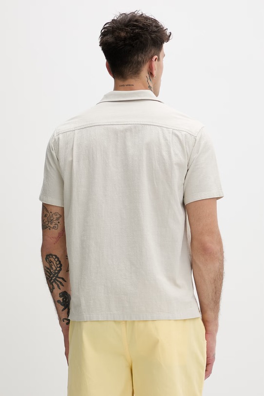 Odzież Hurley Koszula męska bawełniana HSP26MMVS08456 beżowy