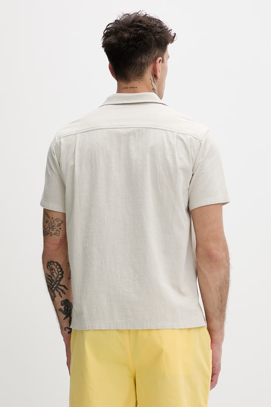 Oblečenie Hurley pánska bavlnená košeľa HSP26MMVS08456 béžová