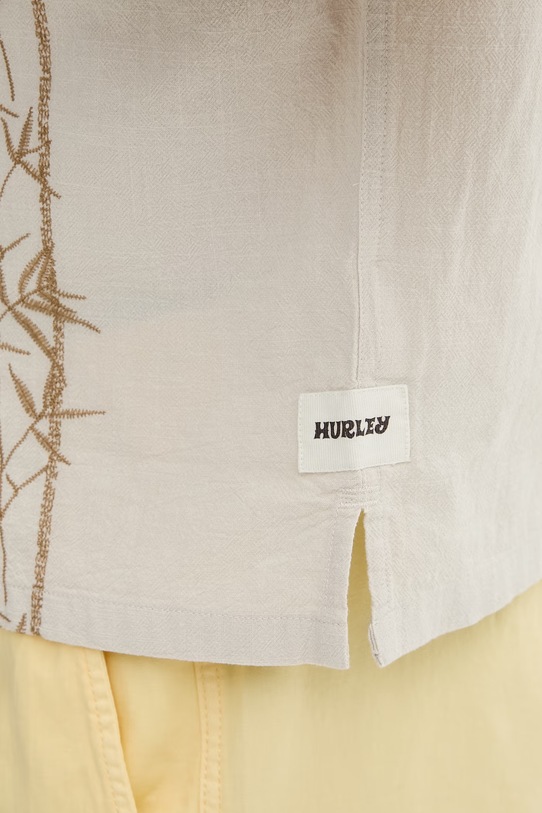 Hurley Koszula męska bawełniana HSP26MMVS08456 beżowy