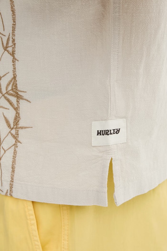 Hurley pánska bavlnená košeľa HSP26MMVS08456 béžová
