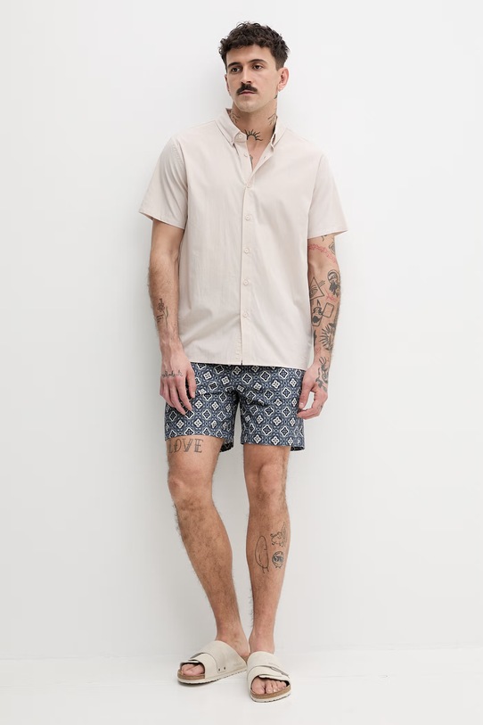 Hurley Koszula męska bawełniana MWVEU00005 beżowy SS26