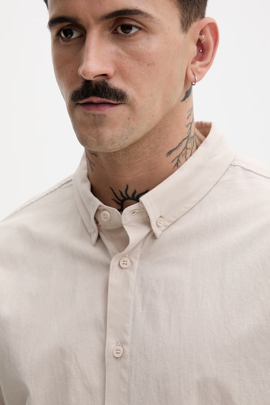 Hurley Koszula męska bawełniana beżowy MWVEU00005