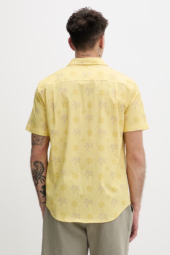 Odzież Hurley koszula męska z bawełną MWVEUPP001 żółty