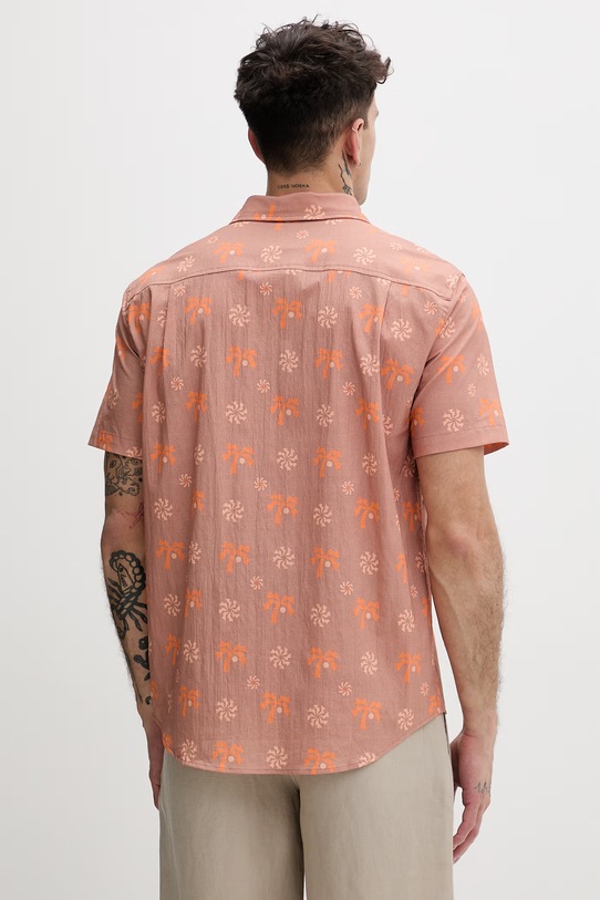 Odzież Hurley koszula męska z bawełny MWVEUPP001 pomarańczowy