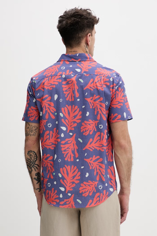 Odzież Hurley koszula męska z bawełny MWVEUPP014 granatowy