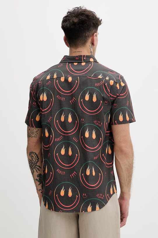 Odzież Hurley koszula męska z bawełną MWVEUPP012 czarny