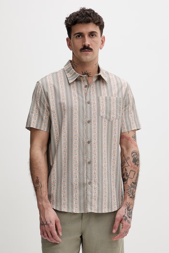 Hurley koszula męska z bawełną beżowy MWVEUPP018