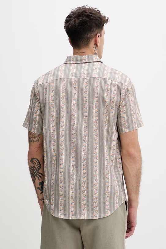 Odzież Hurley koszula męska z bawełną MWVEUPP018 beżowy