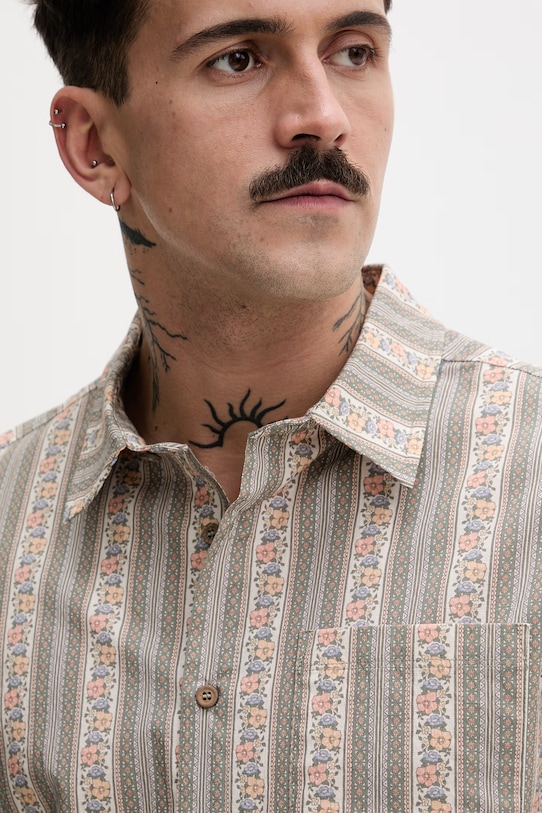 Hurley koszula męska z bawełną beżowy MWVEUPP018