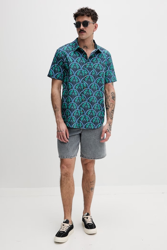 Hurley koszula męska z bawełny MWVEUPP013 granatowy SS26