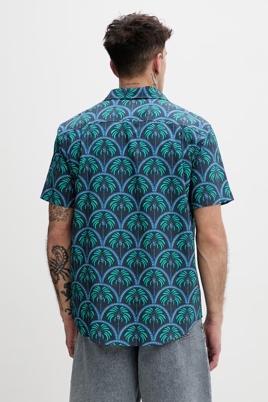 Odzież Hurley koszula męska z bawełny MWVEUPP013 granatowy