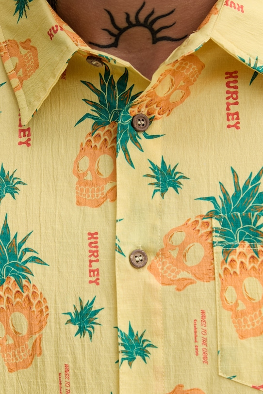 Hurley koszula męska z bawełną MWVEUPP016 żółty