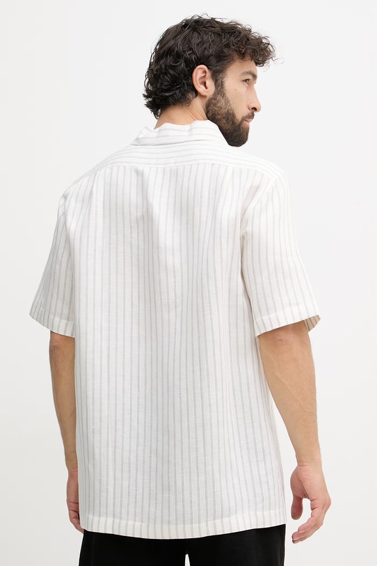 Ρούχα Tommy Hilfiger Πουκάμισο ανδρικό με λινό MW0MW42700 λευκό