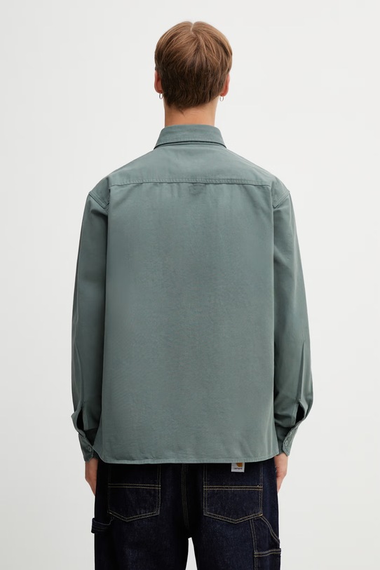 Odzież Carhartt WIP Reno Shirt Jac koszula bawełniana męska I031447.3GDXX zielony