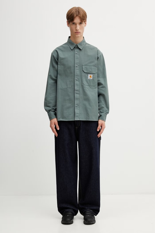 Carhartt WIP Reno Shirt Jac koszula bawełniana męska I031447.3GDXX zielony
