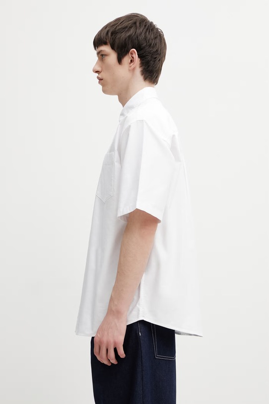 Carhartt WIP S/S Braxton Shirt cămașă bumbac pentru bărbați I031454.0MGXX alb SS26