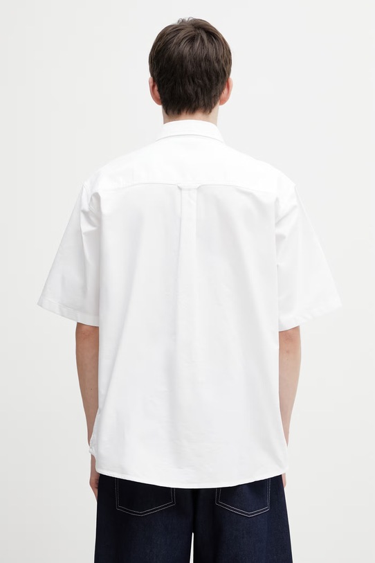 Îmbrăcăminte Carhartt WIP S/S Braxton Shirt cămașă bumbac pentru bărbați I031454.0MGXX alb
