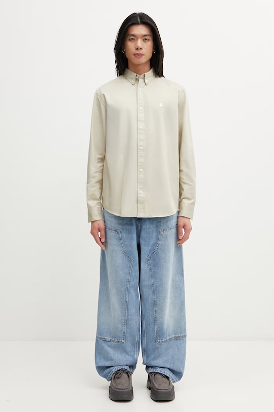 Carhartt WIP L/S Madison Shirt koszula bawełniana męska I023339.3M7XX beżowy
